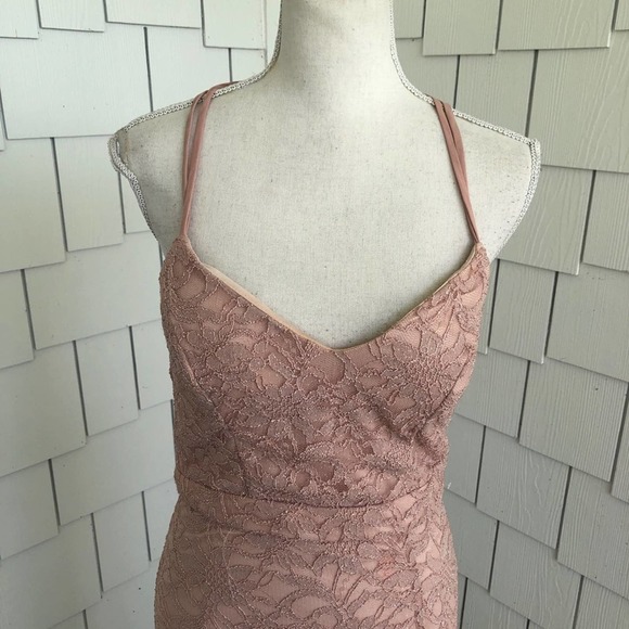 City Studio Lace Metallic Evening Dress Junior's 5 - Picture 5 of 7